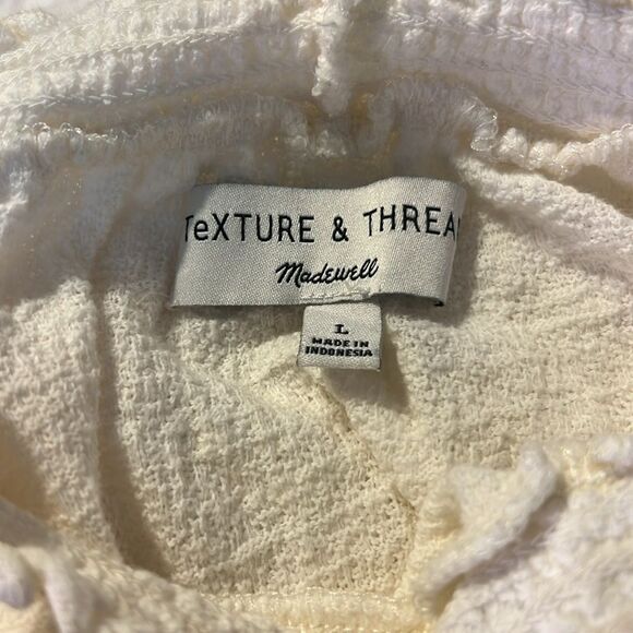 Madewell Texture & Thread Ruffled Mockneck Top Ivory Large - Picture 10 of 11